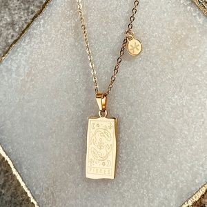 Pisces Double Sided 18k Gold Plated Stainless Steel Necklace